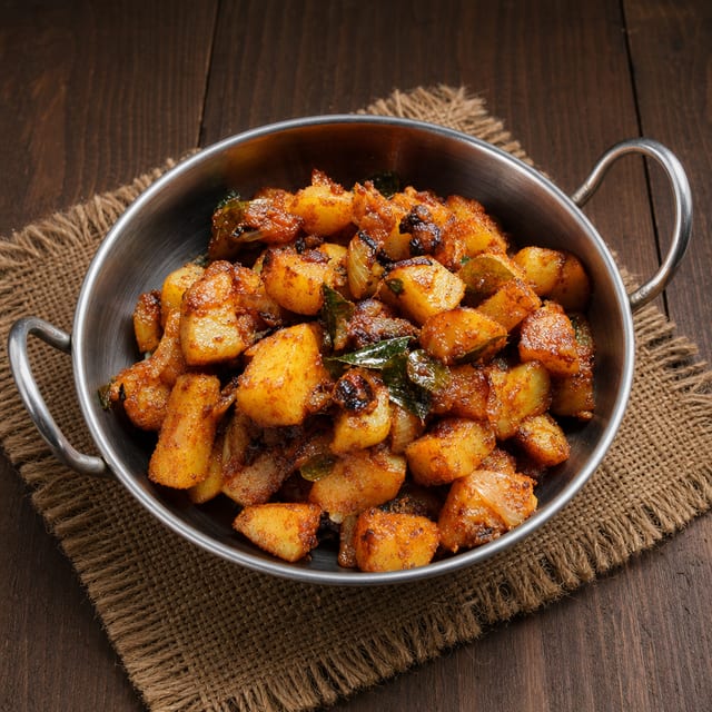 Karaikudi Potato Masala Fry.