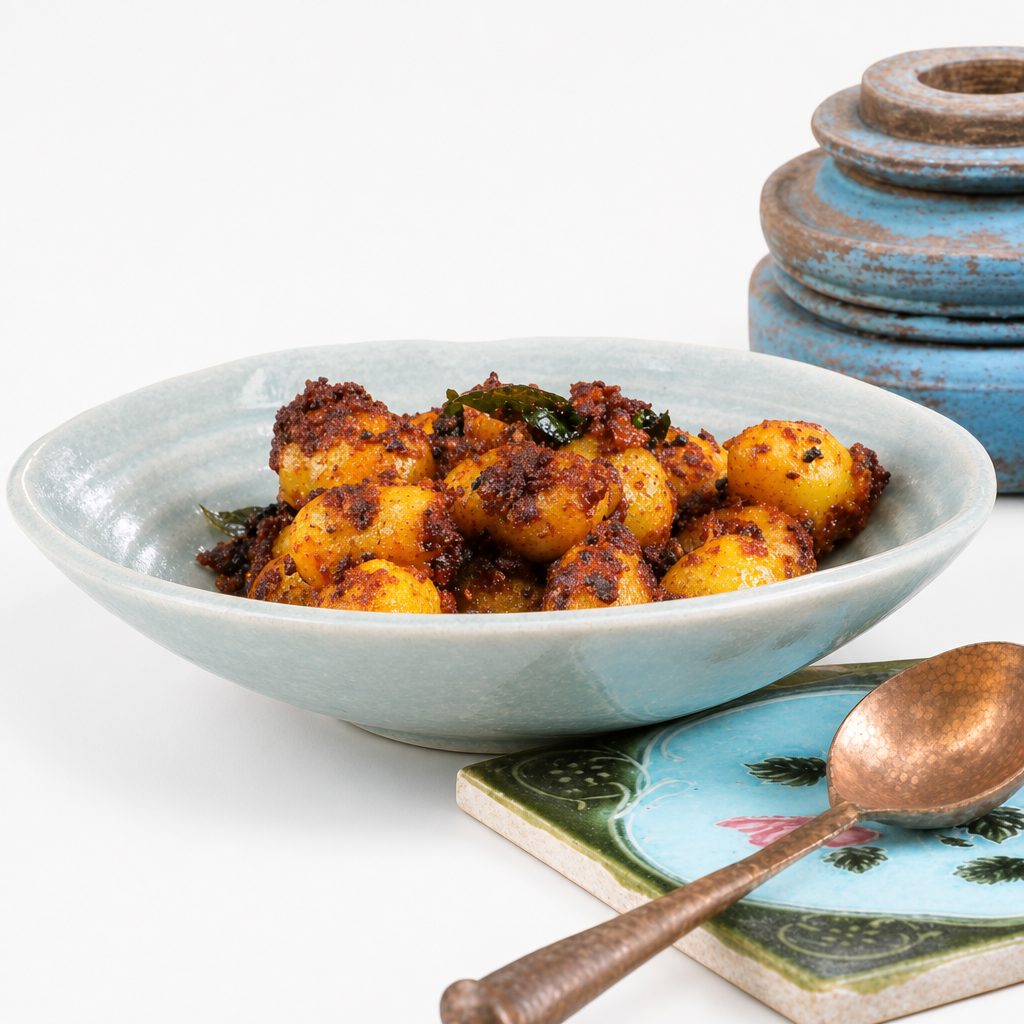 Karaikudi Potato Masala Fry.