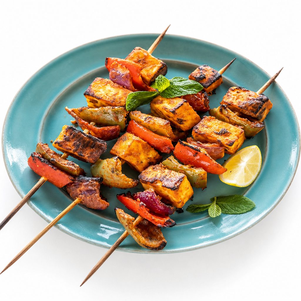 Paneer Tikka Kabab (cottage cheese).