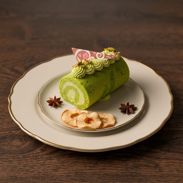 Pistachio Swiss Roll.