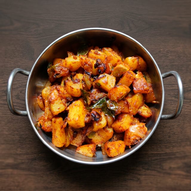 Karaikudi Potato Masala Fry.